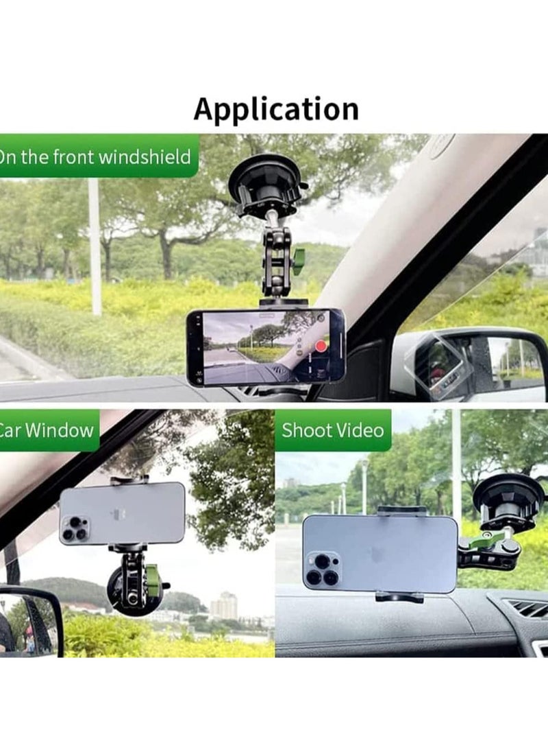 Universal Ball Head Arm Car Phone Mount, 360 Rotating Ball Joint for Adjustable Viewing Angles, Compatible with Most Smartphones and Case Models