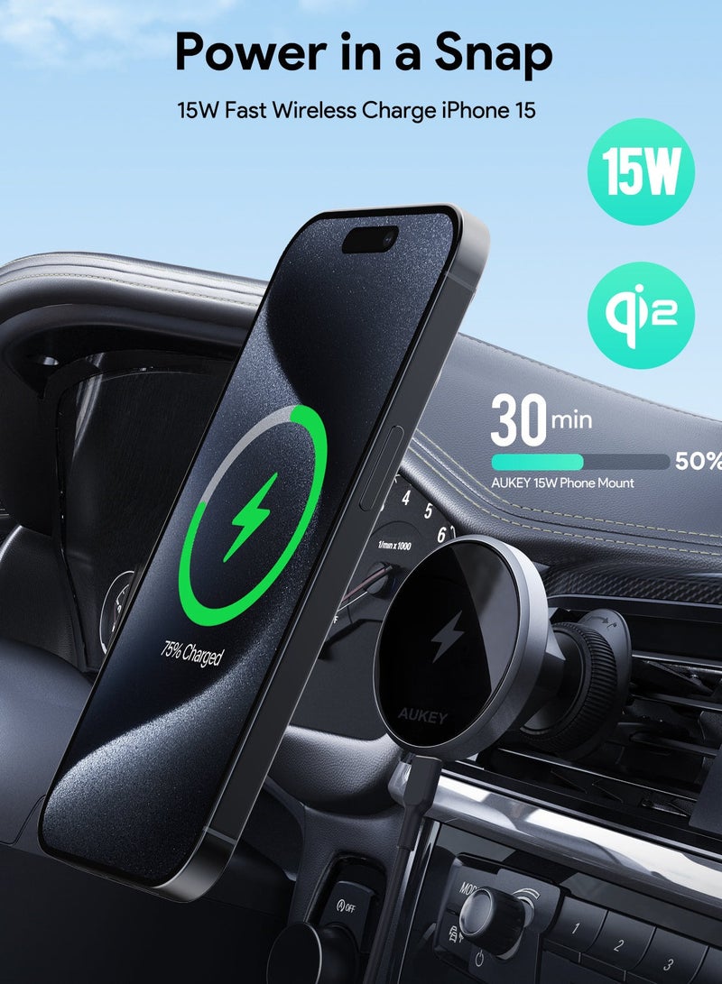 HD-MC13 Qi2 Wireless Charging Phone Mount Black