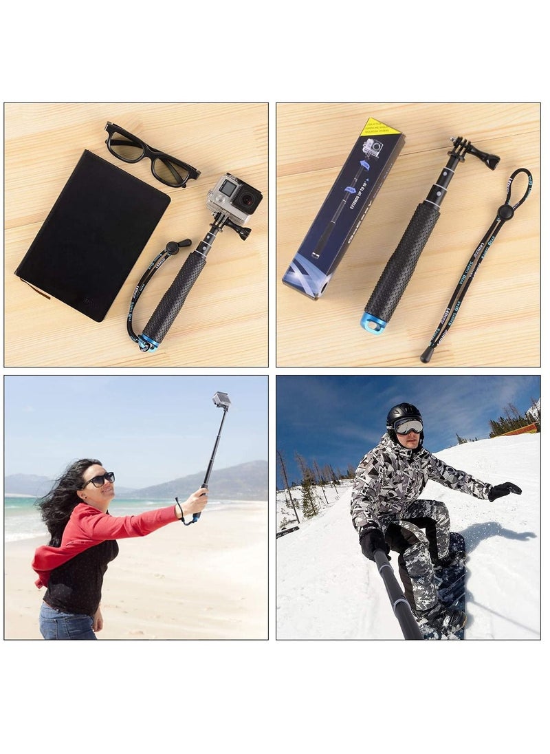 Selfie Stick, 19” Waterproof Hand Grip Adjustable Extension Monopod Pole Compatible with GoPro Hero 9 8 7 6 5 4 3+ 3 2 1 Session