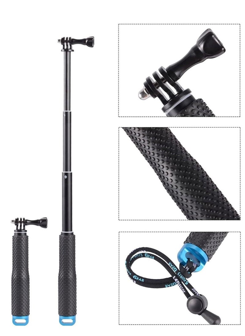 Selfie Stick, 19” Waterproof Hand Grip Adjustable Extension Monopod Pole Compatible with GoPro Hero 9 8 7 6 5 4 3+ 3 2 1 Session