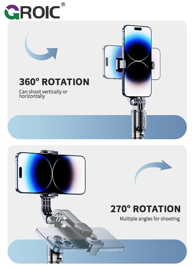 Phone Tripod & Selfie Stick, Phone Stand, Cell Phone Tripod with Wireless Remote, iPhone Tripod Stand, Selfie Stick Tripod for iPhone Compatible with All Cell Phones, Camera