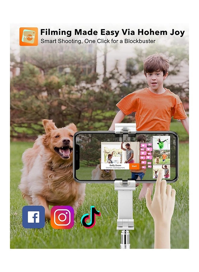 Selfie Stick Gimbal Stabilizer, 1 Axis Face Tracking & 360° Rotation Tripod with Wireless Remote, 4 in 1 Portable Tripod w/Extendable Stick for iPhone 14/Android Video Recording hohem iSteady Q