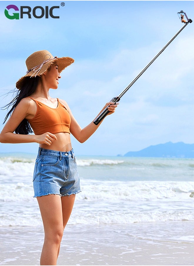 Selfie Stick, Extendable Selfie Stick Tripod with Wireless Remote and Tripod Stand, Portable, Lightweight, Compatible with iPhone 16 15 14 13 12 Pro Xs Max X 8Plus, Samsung Smartphone and More