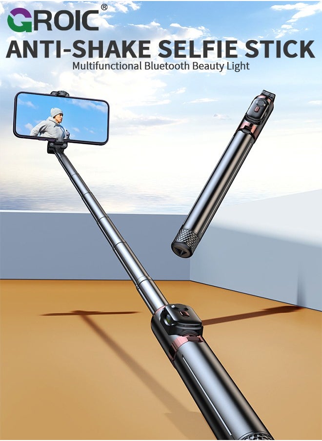 Selfie Stick, Extendable Selfie Stick Tripod with Wireless Remote and Tripod Stand, Portable, Lightweight, Compatible with iPhone 16 15 14 13 12 Pro Xs Max X 8Plus, Samsung Smartphone and More