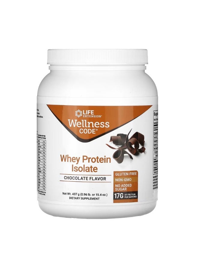 Wellness Code Whey Protein Isolate Chocolate 0.96 lb 437 g