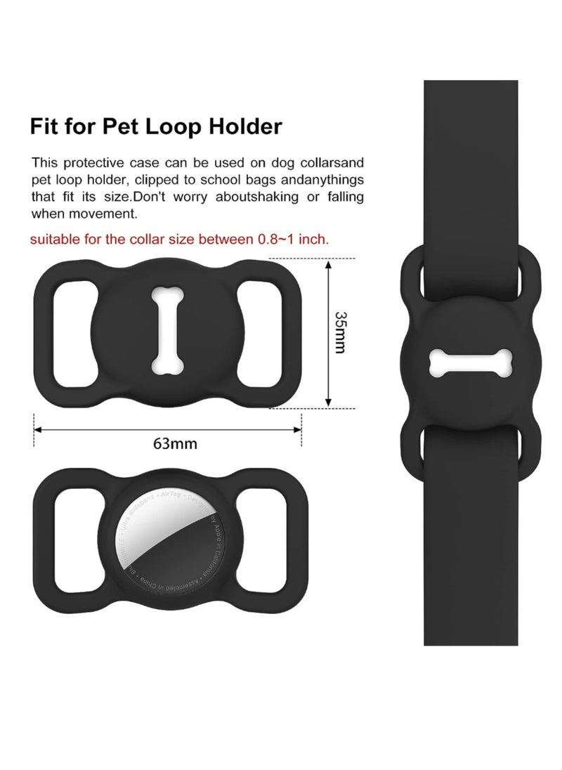 Airtag Dog Collar Holder,Silicone GPS Tracking Accessories Protective Cat Collar with Bone Pattern