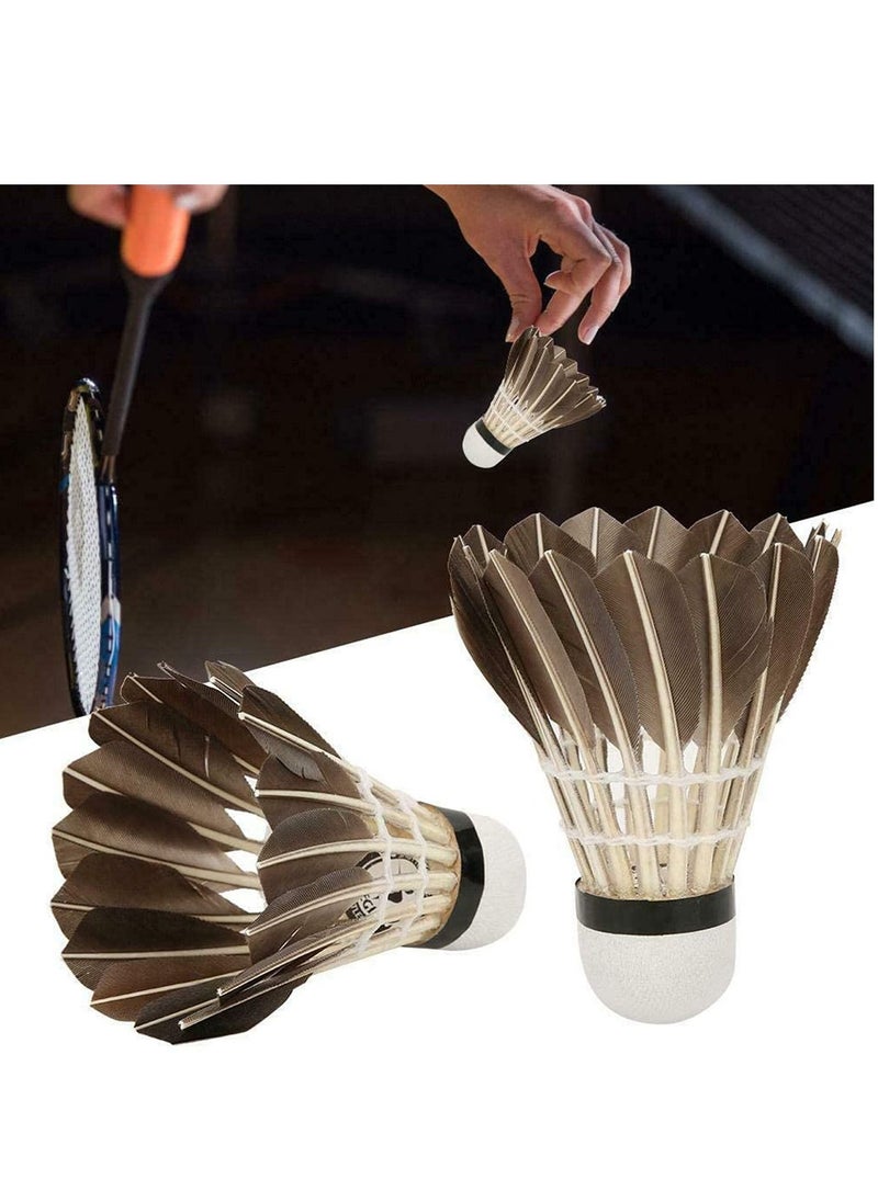 Badminton Ball, Black Goose Feather Badminton Sport Shuttlecock Durable Training Ball New, 12 Pcs
