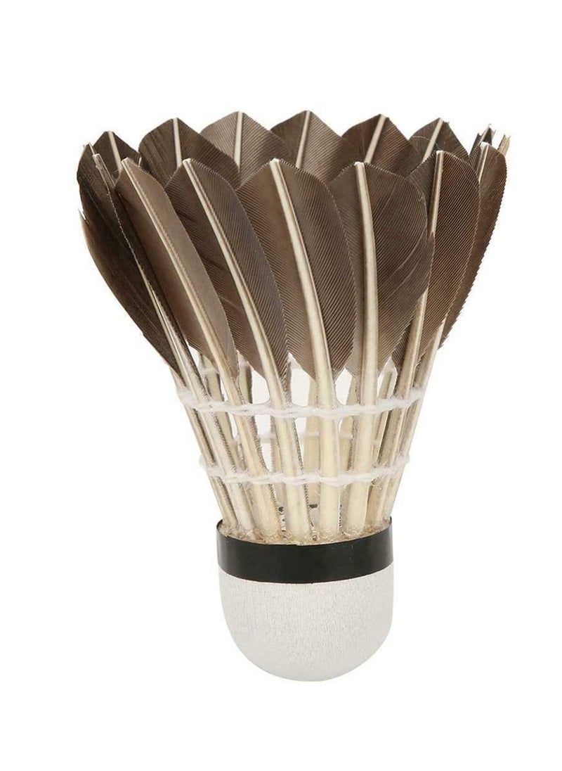 Badminton Ball, Black Goose Feather Badminton Sport Shuttlecock Durable Training Ball New, 12 Pcs