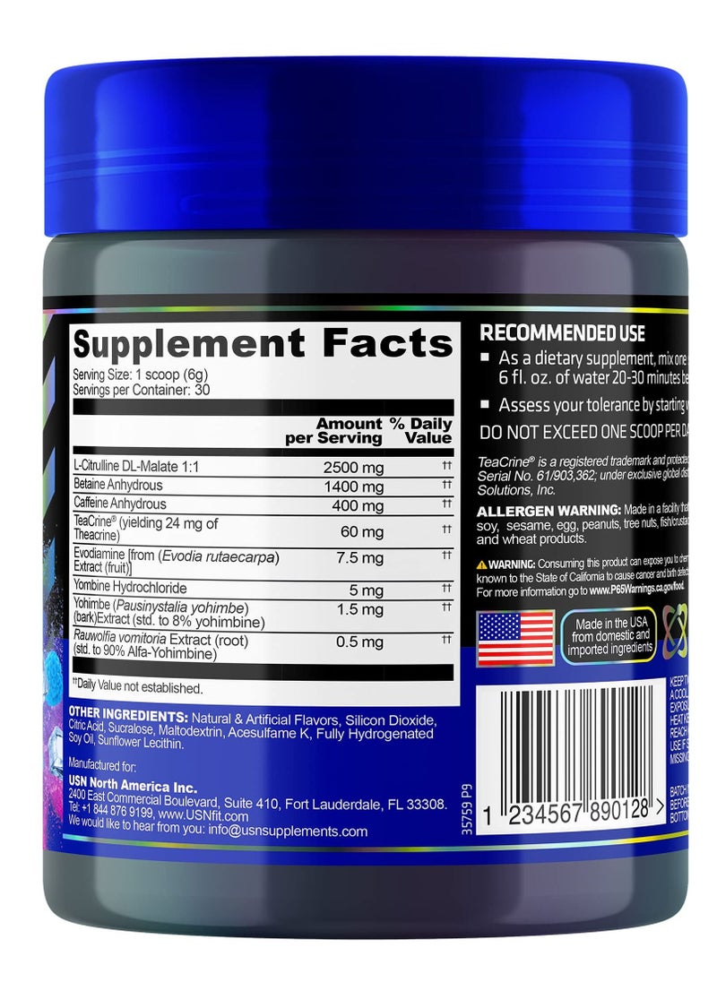 3XT Max Energy, High Stimulant And Thermogenic Pre-Workout, Blue Raspberry Flavour, 30Servings