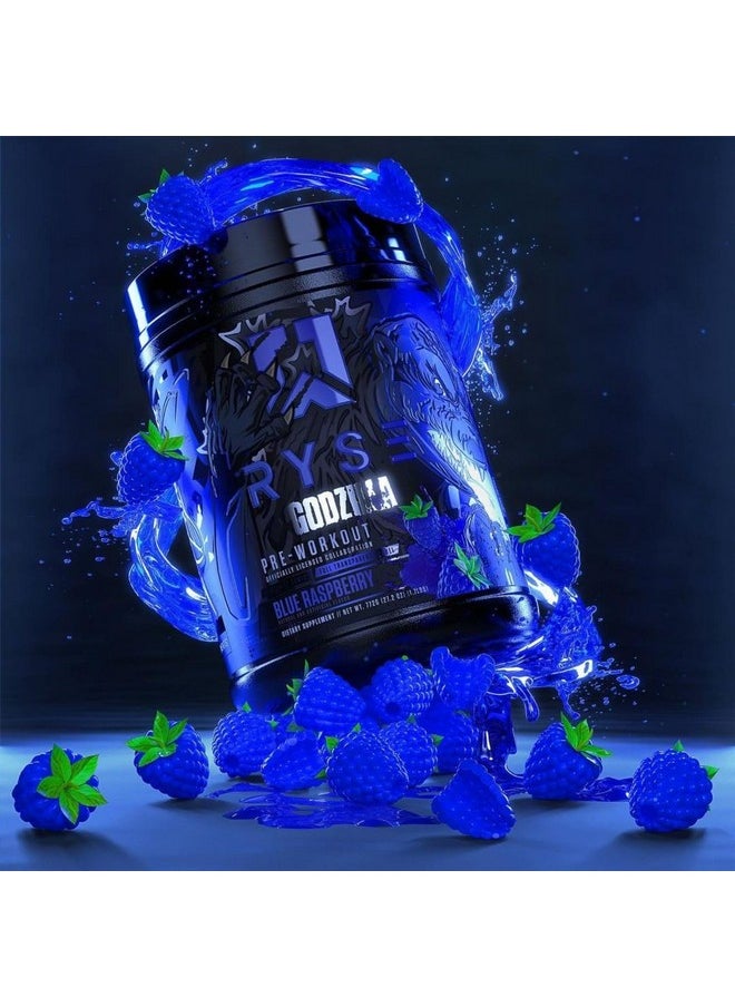 Ryse Noel Deyzel x Godzilla Pre Workout | Intense Pumps, Energy, & Focus | Citrulline & Beta Alanine | 400mg Total Caffeine | 40 Servings (Blue Raspberry)