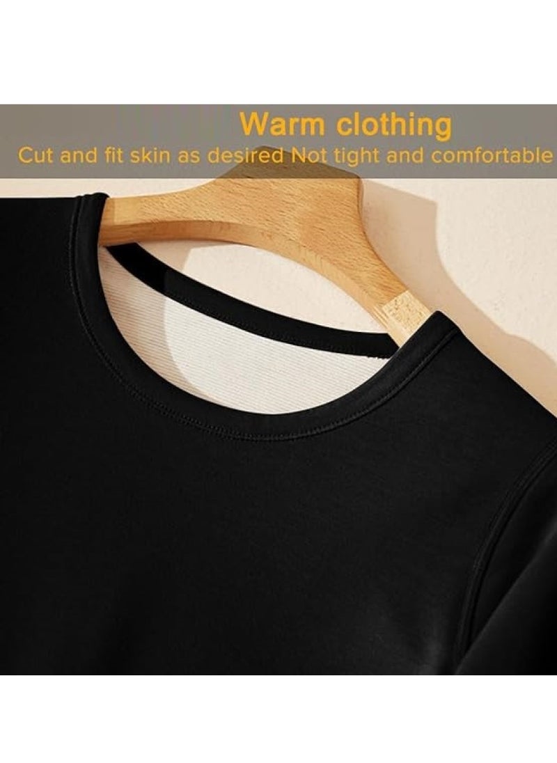 Men's Thermal Underwear Set Long Johns Ultra Soft Fleece Lined Base Layer Set for Cold Weather Thermal Underwear for Men Long Sleeve Pajama Top and Bottom Set L
