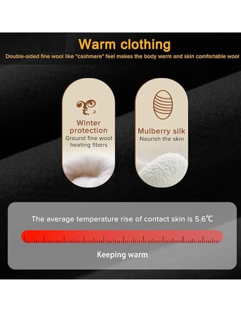 Men's Thermal Underwear Set Long Johns Ultra Soft Fleece Lined Base Layer Set for Cold Weather Thermal Underwear for Men Long Sleeve Pajama Top and Bottom Set XL