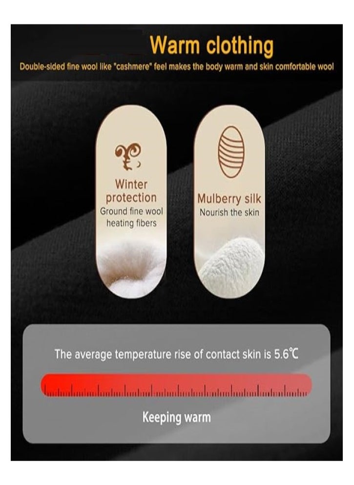 Women's Thermal Underwear Set Long Johns Women's Wool Silk Thermal Underwear Base Pajamas Set Cold Weather