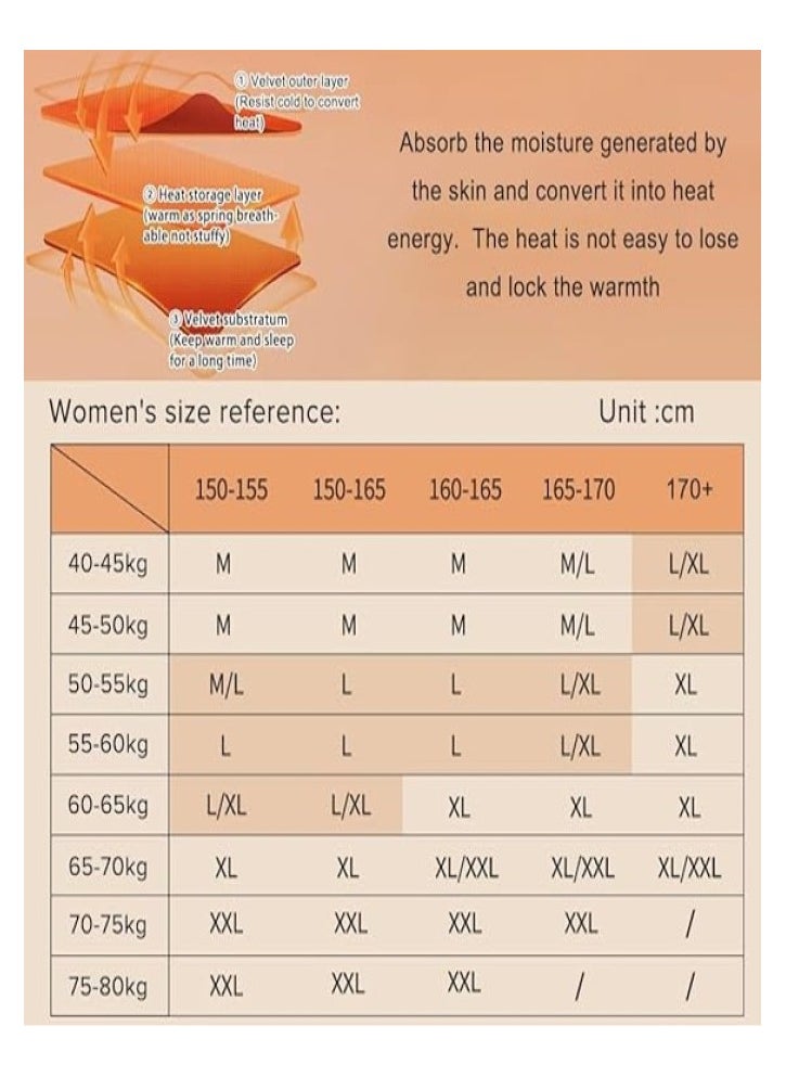 Women's Thermal Underwear Set Long Johns Women's Wool Silk Thermal Underwear Base Pajamas Set Cold Weather