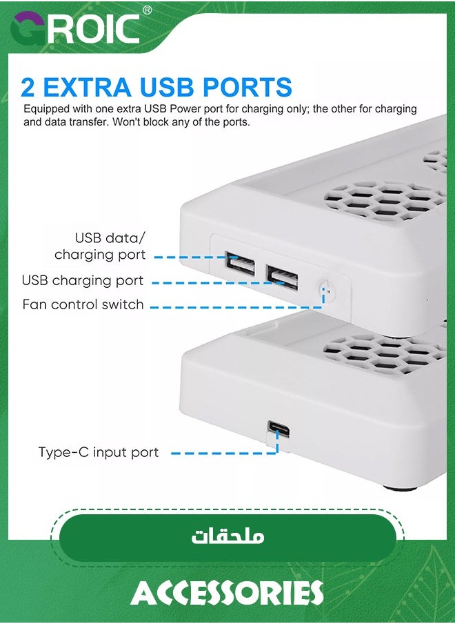 Vertical Stand Cooling Fan New Vertical Stand Holder With 2 Built-in Cooling Fan Dock For Xbox Series S Console Accessories Host Upright Support Base Stand