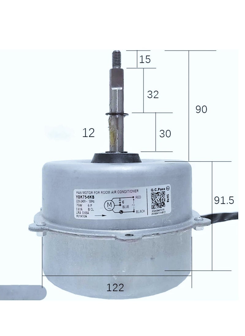 Air Conditioning Outdoor Unit Heat Dissipation Fan Motor YDK75-6KB Single Asynchronous Motor