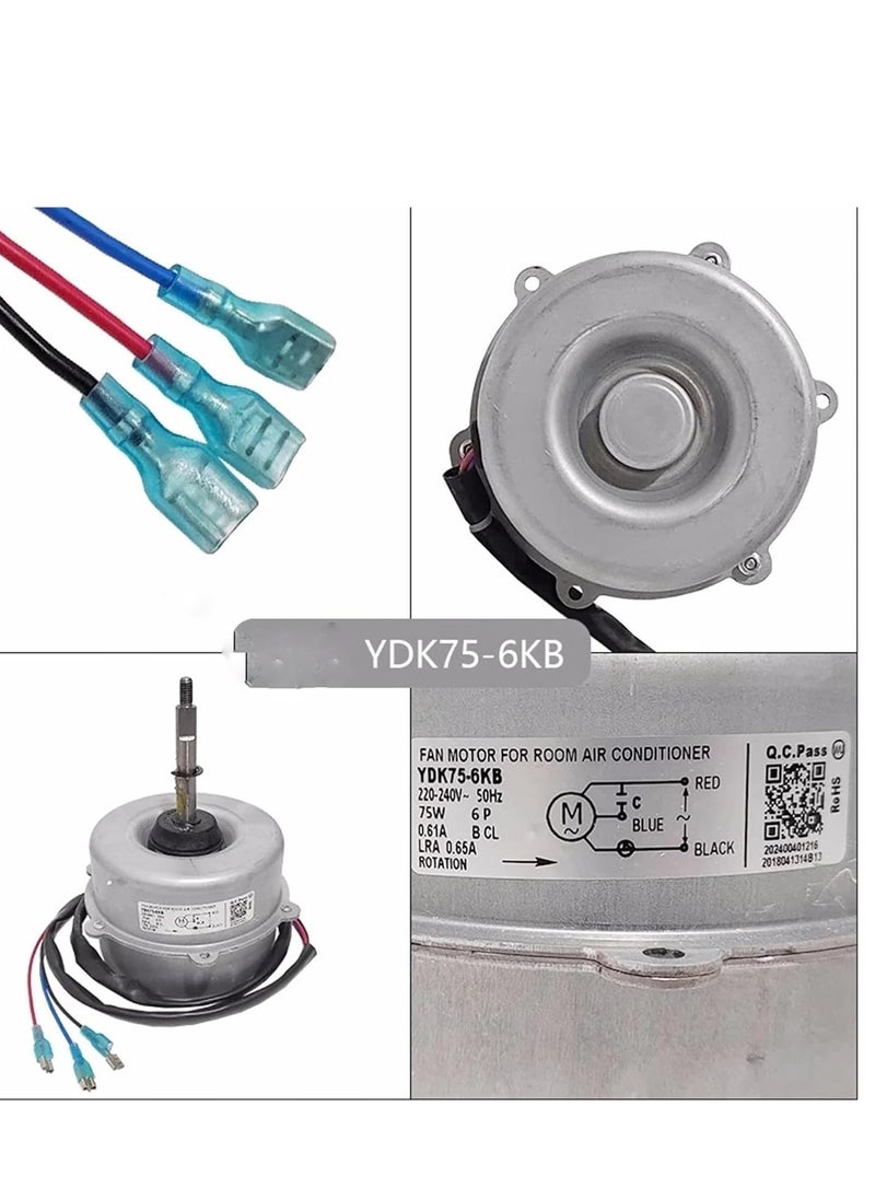 Air Conditioning Outdoor Unit Heat Dissipation Fan Motor YDK75-6KB Single Asynchronous Motor