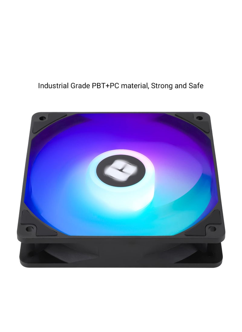 TL-C12C-S CPU Fan 120mm ARGB Case Cooler Fan, 4pin PWM Silent Computer Fan with S-FDB Bearing Included, up to 1550RPM Cooling Fan