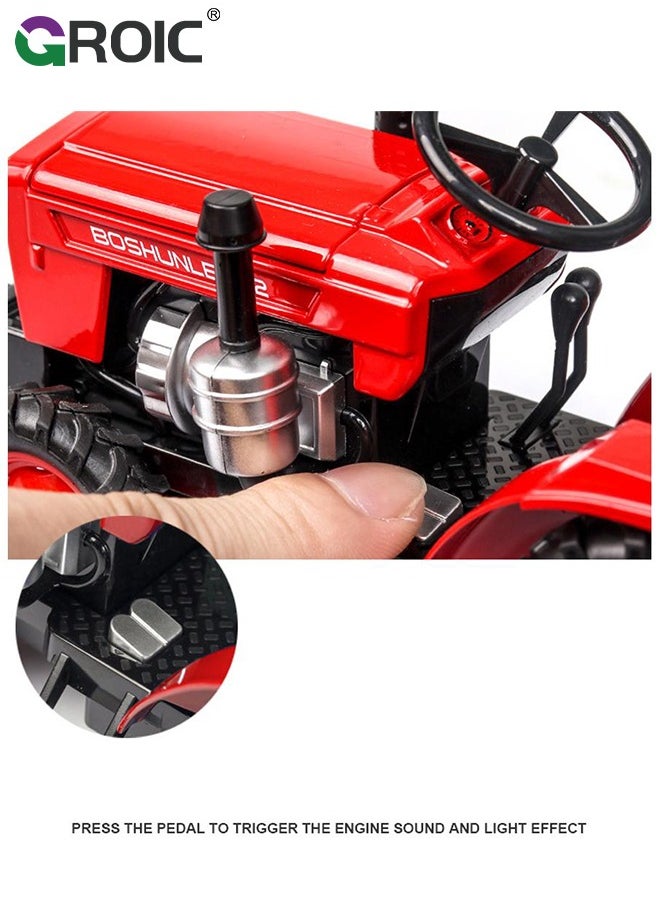 Tractor Toy, Kids Tractor with Light and Sound Effect- Metal Car Head/4 Wheel/Light, Toddlers Farm Vehicle Toys for kids