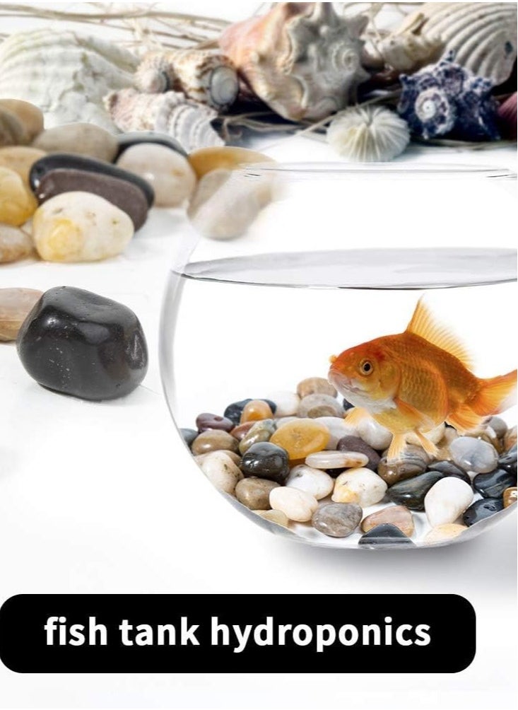 Decorative Polished Pebbles and Natural Small Mixed Stones Gravel for Flowerpots, Aquariums, Landscaping, and Ponds - DIY Home Garden Vase Fillers (Approx. 0.5-1.2 inch, 10kg)