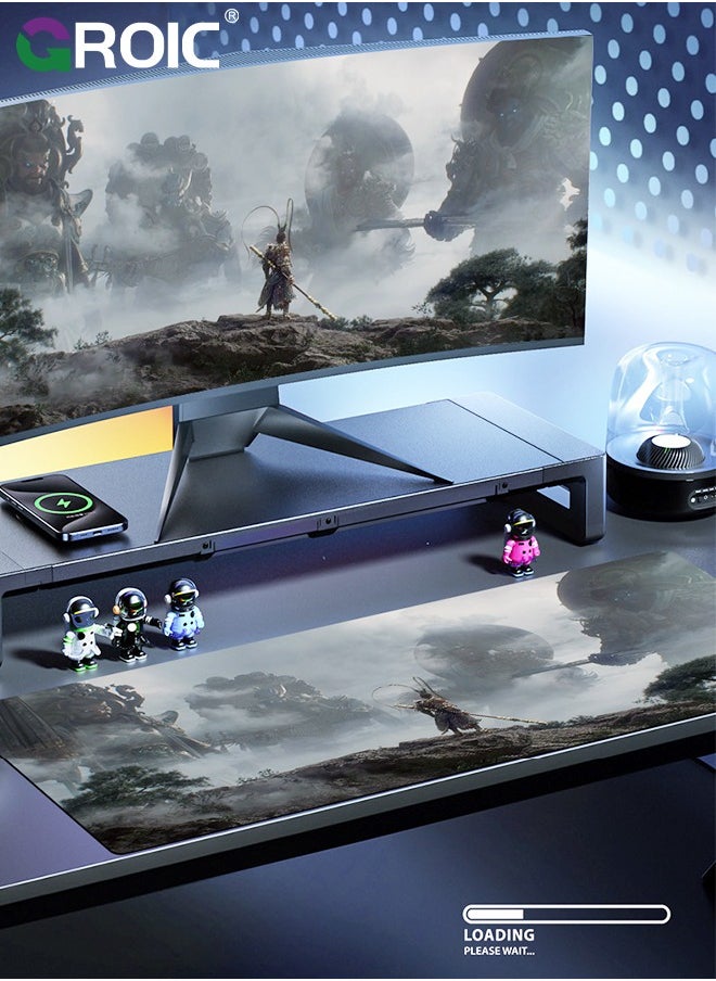 2PCS Black Myth Wu Kong Mouse Pad Wukong Desk Mat, Big Full Keyboard and Mouse Pad Cool Desk Pad, Gaming Mousepad, Cool Monkey Desktop Decoration New Gaming Mousepad