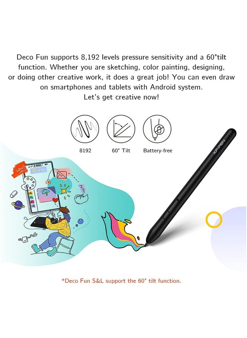 XP-PEN Deco Fun XS 4x3 Inch Graphic Drawing Tablet for Electronic Signing and Distance Education, Apple Green