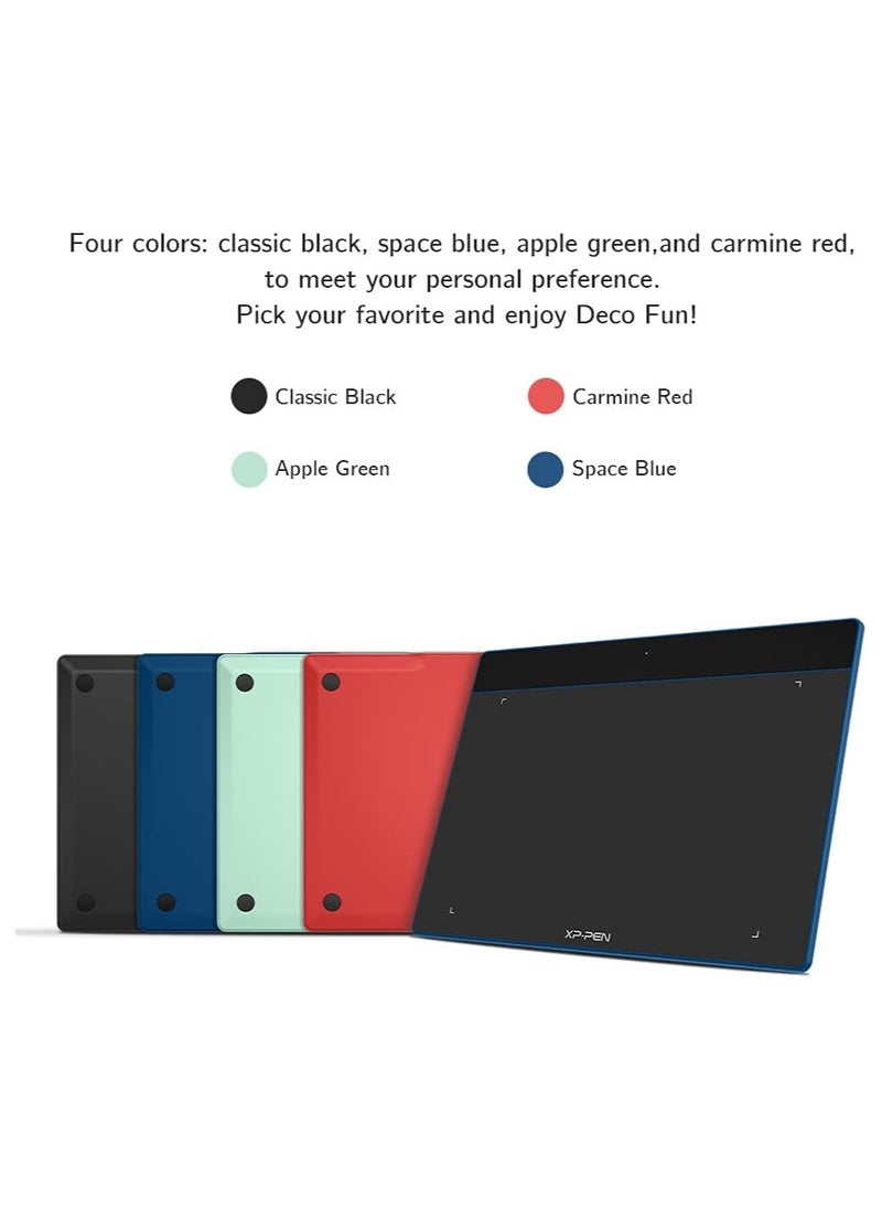 XP-PEN Deco Fun XS 4x3 Inch Graphic Drawing Tablet for Electronic Signing and Distance Education, Apple Green