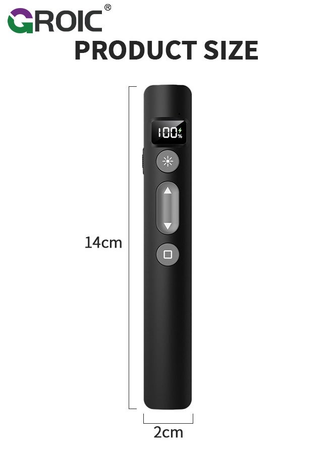 2 in 1 USB Type C Presentation Clicker with Laser Pointer, Wireless Presenter for PowerPoint Presentation PPT Clicker, 2.4GHz Presenter Remote Slide Advancer with Bright Red Laser Pointer