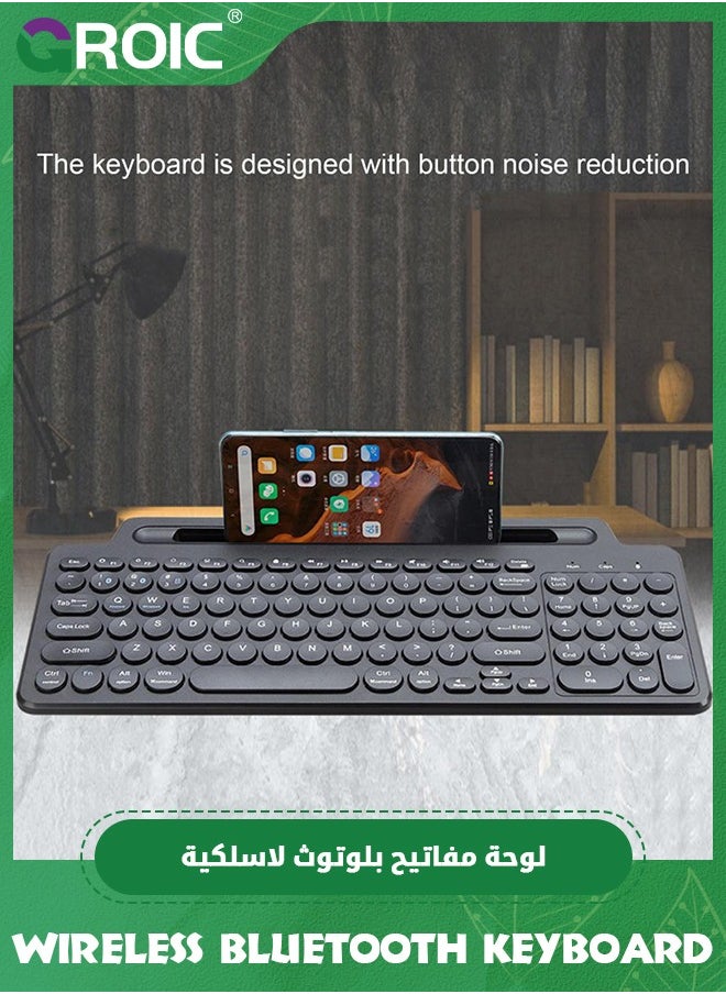 Wireless Bluetooth Keyboard with Number Touchpad 2.4G Wireless Keyboard Mouse Card Slot Numeric Keypad for iOS/Android Desktop Laptop PC TV Box with Touchpad