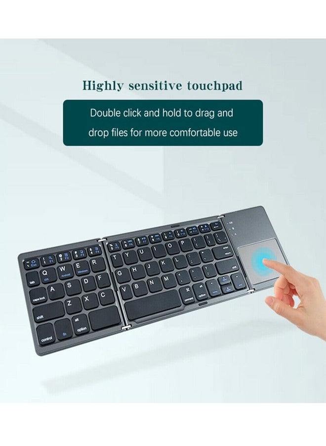 B033 Foldable Bluetooth Keyboard with Touchpad - Portable and Lightweight