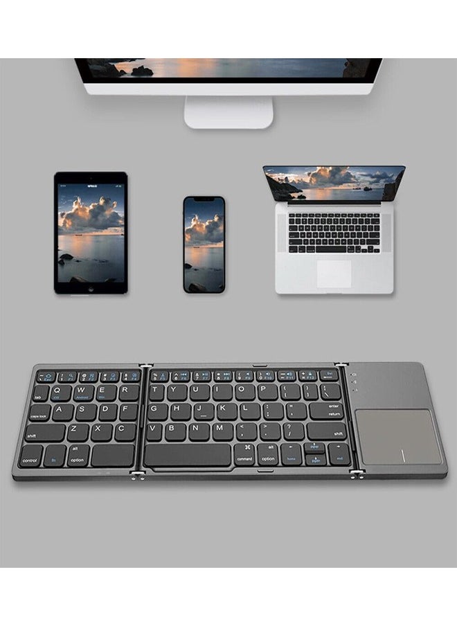 B033 Foldable Bluetooth Keyboard with Touchpad - Portable and Lightweight