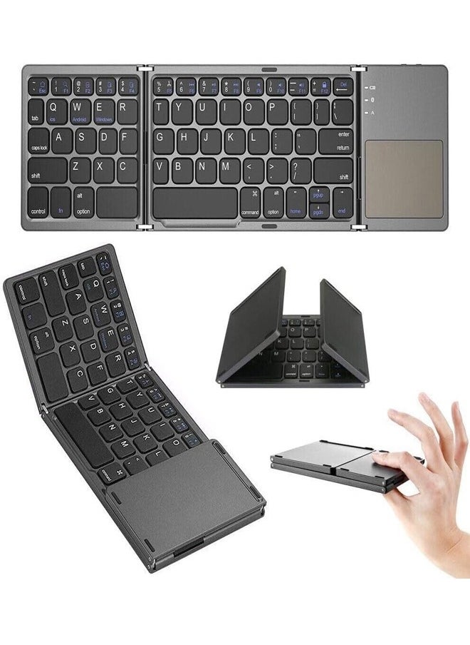 B033 Foldable Bluetooth Keyboard with Touchpad - Portable and Lightweight