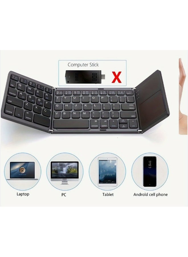 B033 Foldable Bluetooth Keyboard with Touchpad - Portable and Lightweight