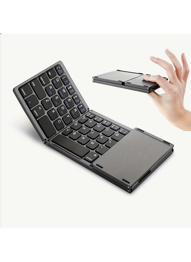 B033 Foldable Bluetooth Keyboard with Touchpad - Portable and Lightweight