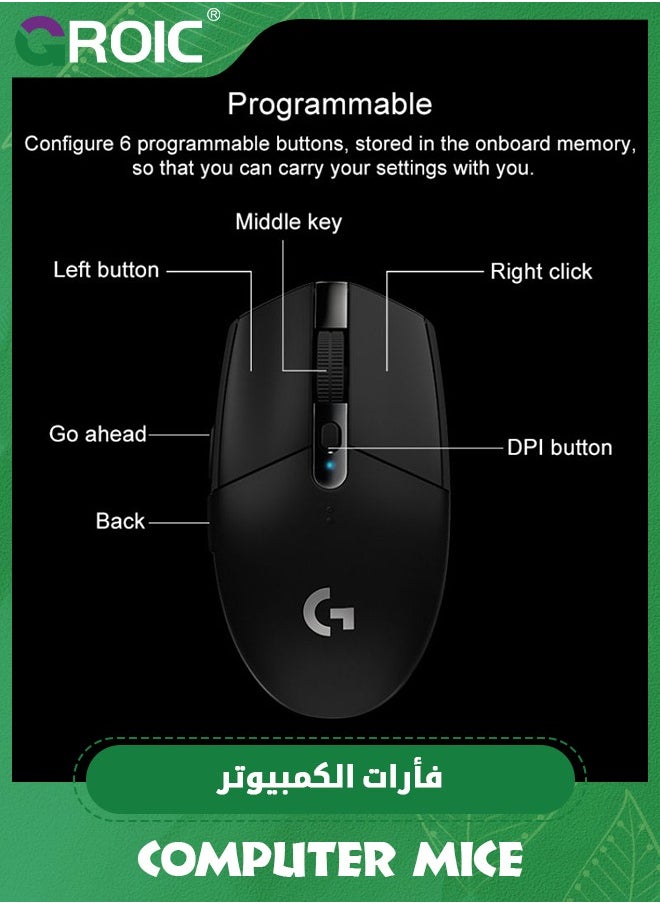 Black Wireless Mouse for Laptop Computer Mouse with USB Receiver 2.4GHz Optical Tracking Computer Mouse Ergonomic Portable Mouse for PC Laptop