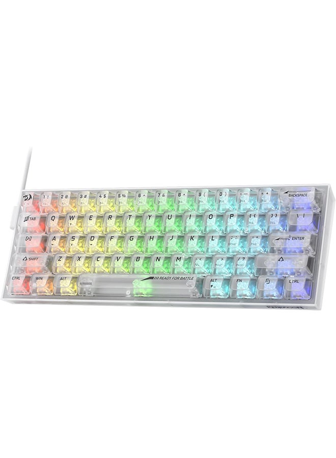 Redragon K617 SE 60% Wired RGB Gaming Keyboard, 61 Keys Compact Full-Transparent Mechanical Keyboard w/Translucent Board, Custom Linear Switch, Pro Driver/Software Supported