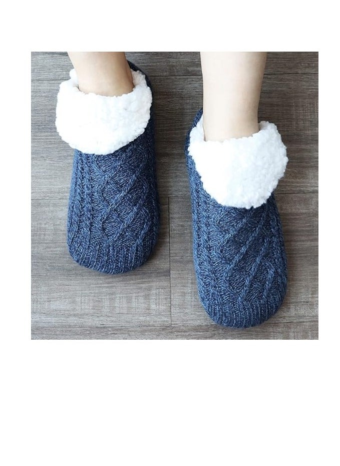 Fluffy Fleece Slipper Socks Non-Slip Warm Winter Socks Cute Fleece-lined Slipper Socks Warm Indoor Slipper Socks Cozy Winter Non-Skid Socks Plush Socks for Unisex