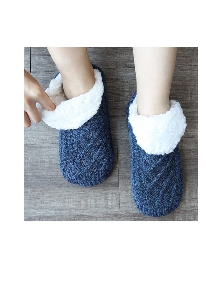 Fluffy Fleece Slipper Socks Non-Slip Warm Winter Socks Cute Fleece-lined Slipper Socks Warm Indoor Slipper Socks Cozy Winter Non-Skid Socks Plush Socks for Unisex