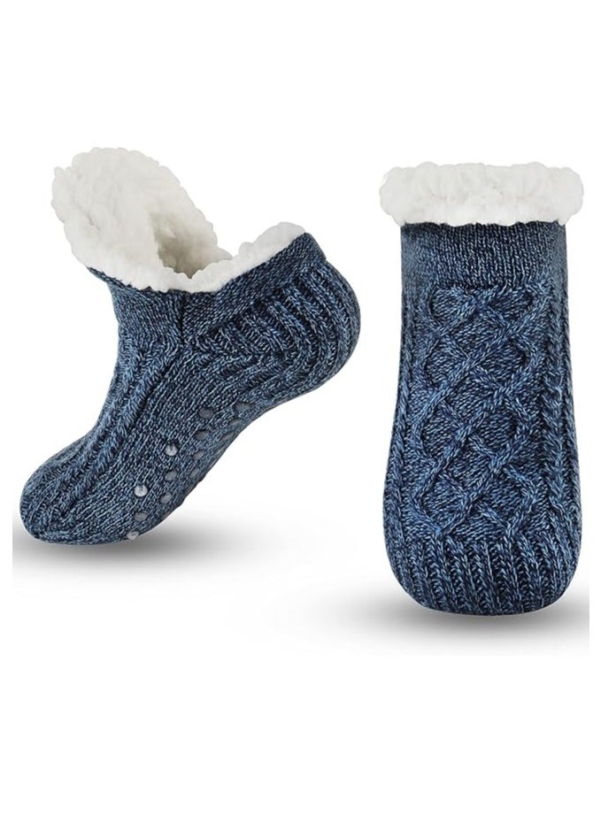 Fluffy Fleece Slipper Socks Non-Slip Warm Winter Socks Cute Fleece-lined Slipper Socks Warm Indoor Slipper Socks Cozy Winter Non-Skid Socks Plush Socks for Unisex