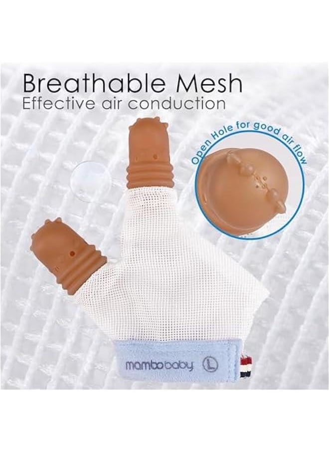 Thumb Sucking Stop for Kids - 2-3 Years Old - Silicone Finger Guard for Thumb Sucking with Breathable Mesh Adjustable Thumb Sucking Treatment Kit for 12 Months, Large, Blue