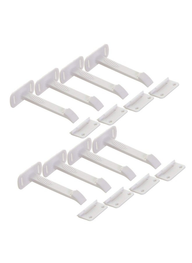 Adhesive Safety Latches For Drawers & Cabinets, White, 8 Count