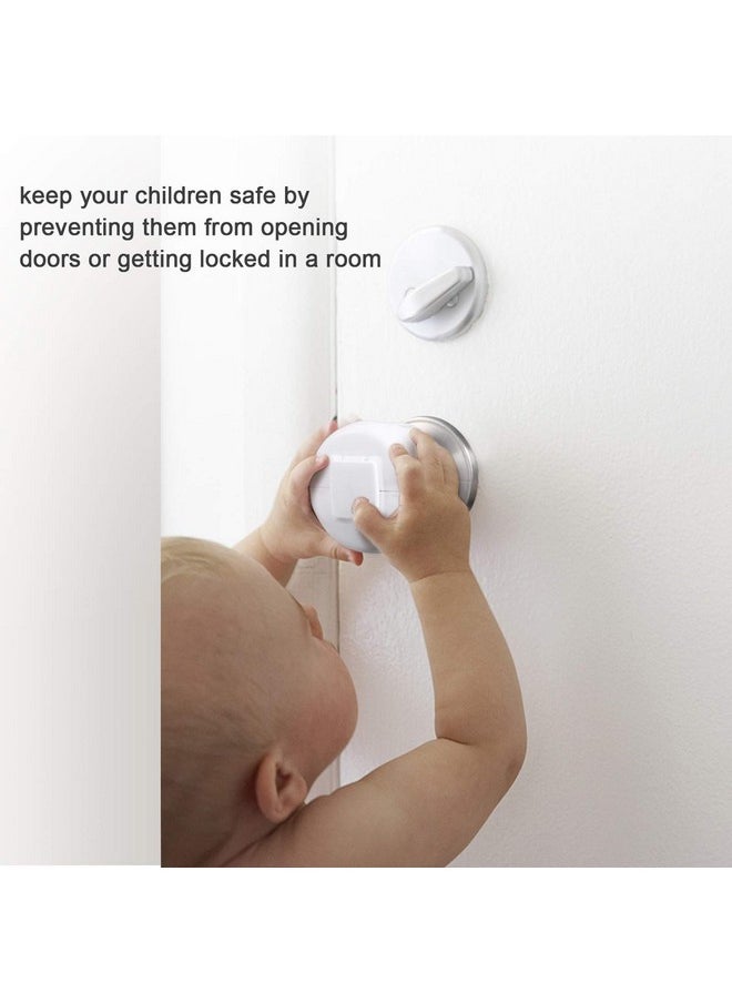 Door Knob Safety Cover For Kids, Child Proof Door Knob Covers, Baby Safety Door Knob Handle Cover Lockable Design (4 Pack)