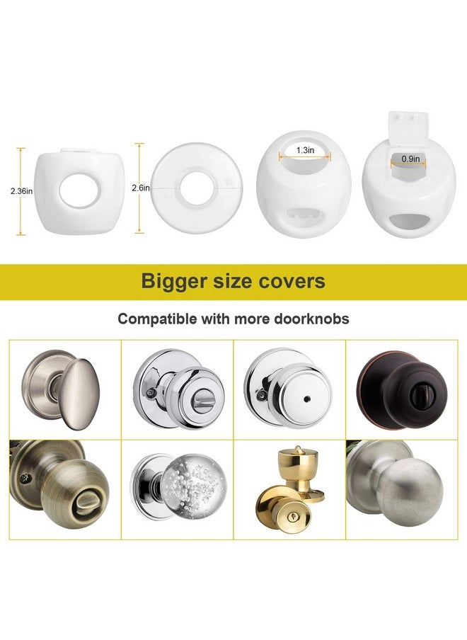 Door Knob Safety Cover For Kids, Child Proof Door Knob Covers, Baby Safety Door Knob Handle Cover Lockable Design (4 Pack)