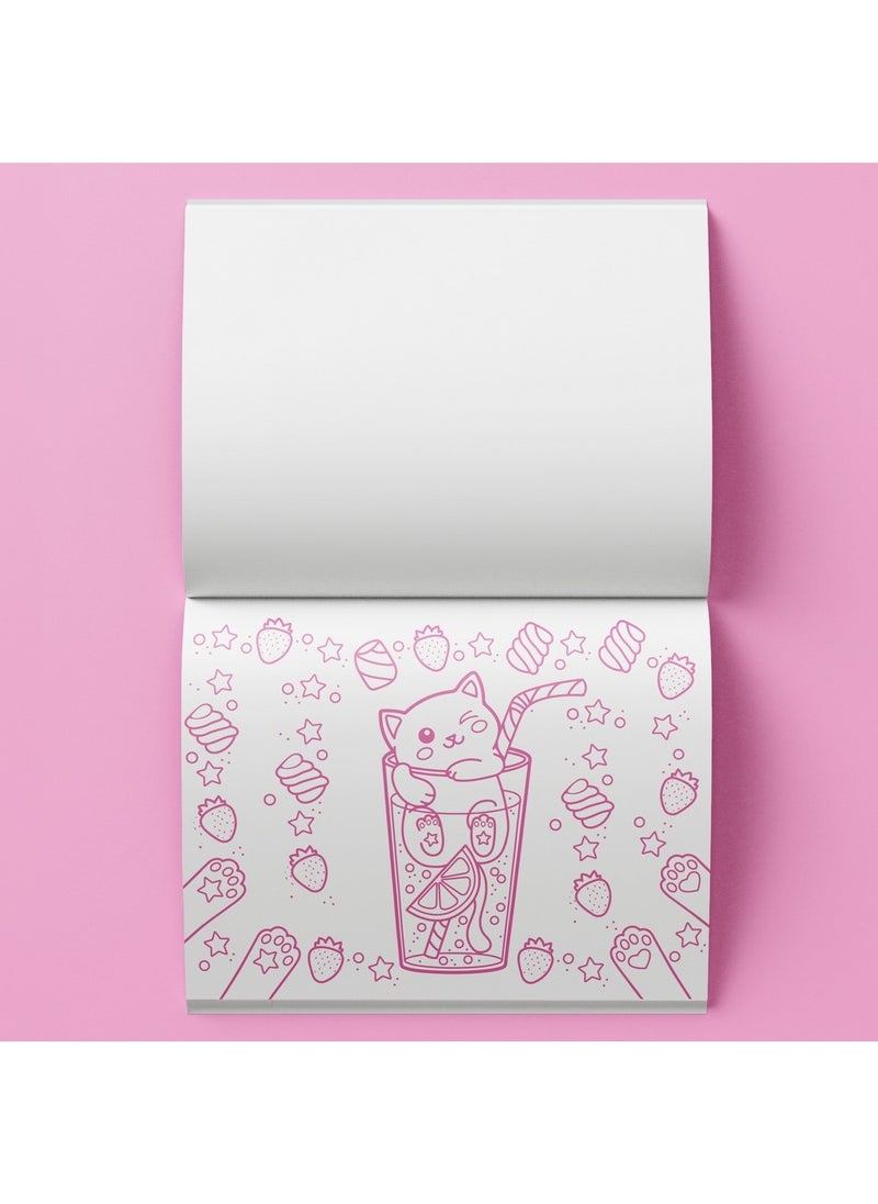 Hinkler Sweet Treats Colouring Set with Lap Desk - DIY Colouring Kit for Kids includes 32 colouring pages, 2 sticker sheet, 6 coloured markers and a lap desk, Fun Sweet Treats Designs, Portable Lap Desk for Creative Play, Gift for Young Artists