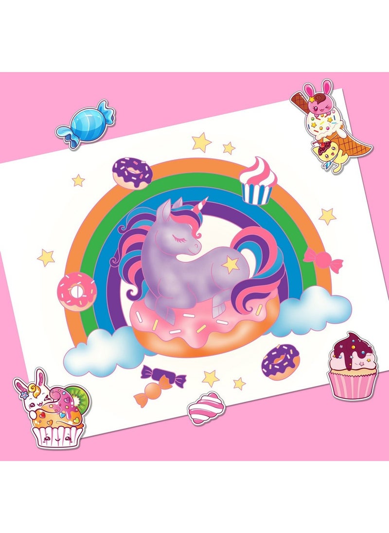 Hinkler Sweet Treats Colouring Set with Lap Desk - DIY Colouring Kit for Kids includes 32 colouring pages, 2 sticker sheet, 6 coloured markers and a lap desk, Fun Sweet Treats Designs, Portable Lap Desk for Creative Play, Gift for Young Artists