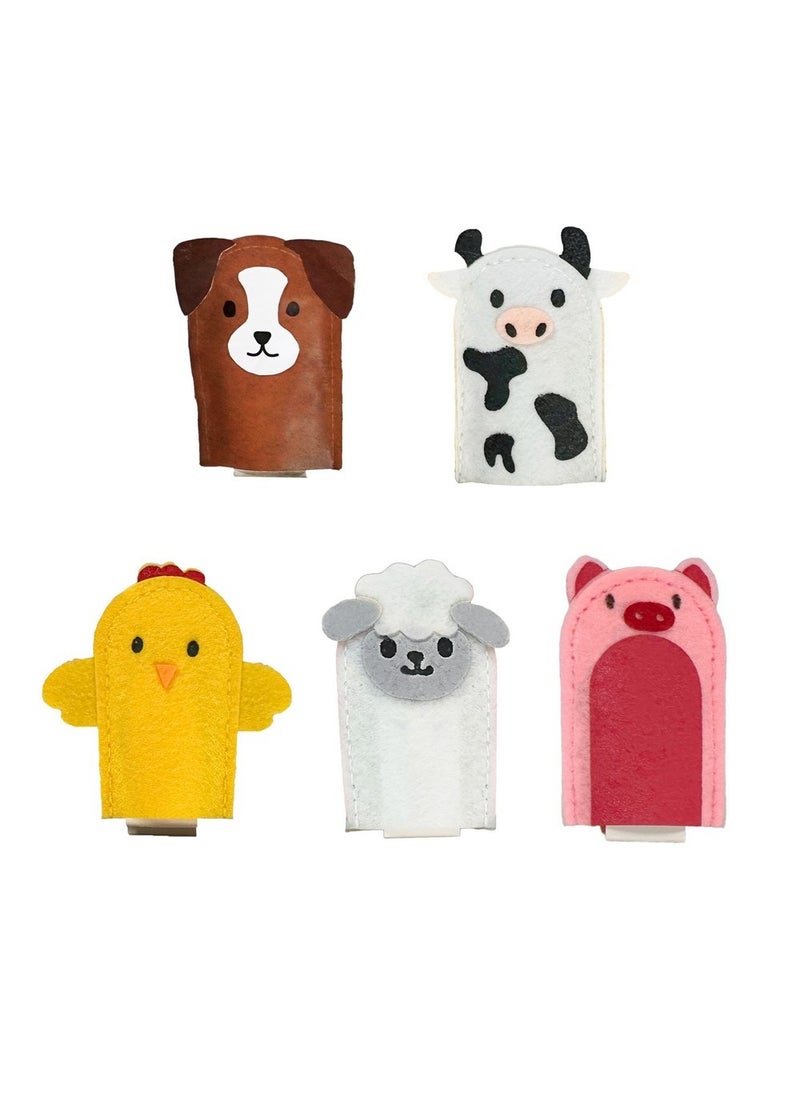 Hinkler Old MacDonald Had a Farm Finger Puppet Book includes 10 spreads featuring cute illustrations and 5 felt finger puppets, Fun Nursery Rhyme Book for Kids, Educational Storytelling