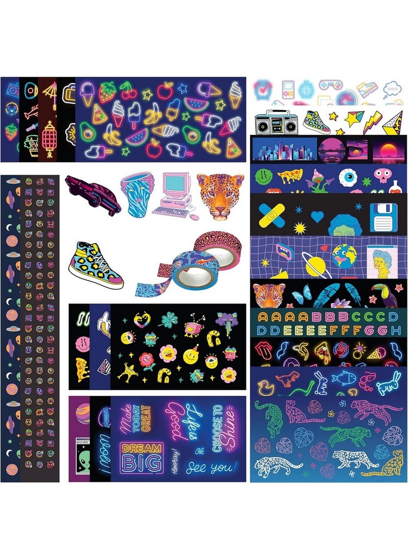 Hinkler Kaleidoscope Sticker Bomb Studio Neon Edition, includes Over 1000 Vibrant Neon Stickers and a 32-page Books, a Fun Sticker Art Kit for Kids, Creative Sticker Bombing Activity