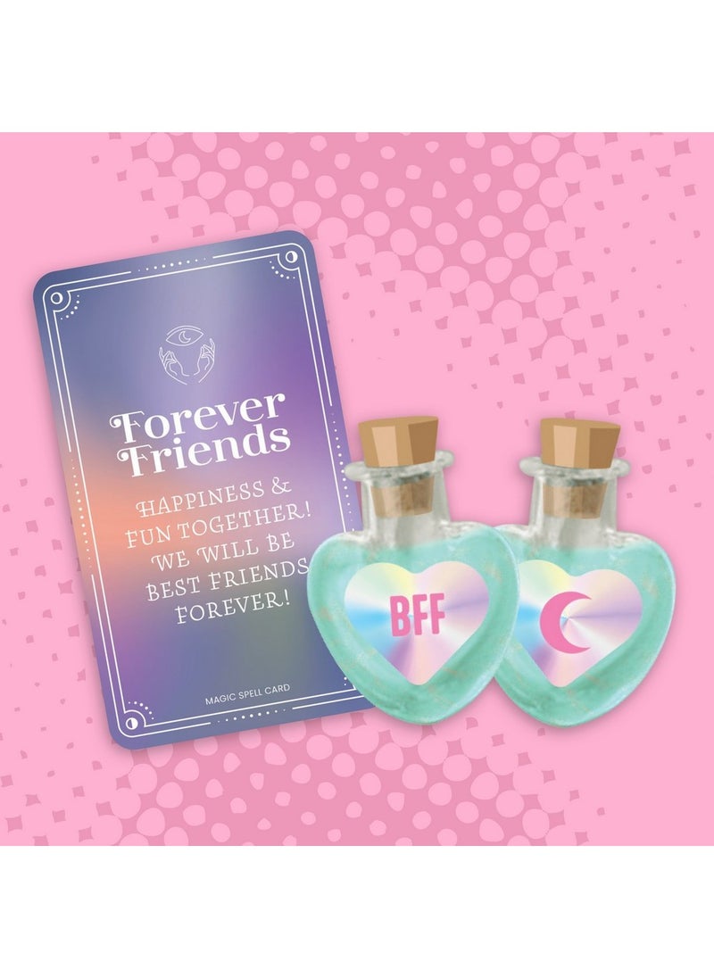 Hinkler Zap Create Magical Potions Kit - DIY Potion Making Set includes mini cauldron, magic wand water, bubbling magic powder, 4 potion amulet necklace, 4 shaped potion vials, 6 potion card, holographic stickers, golden moon sprinkles, star sprinkles and potion pipette Fun Science & Craft Kit for Kids