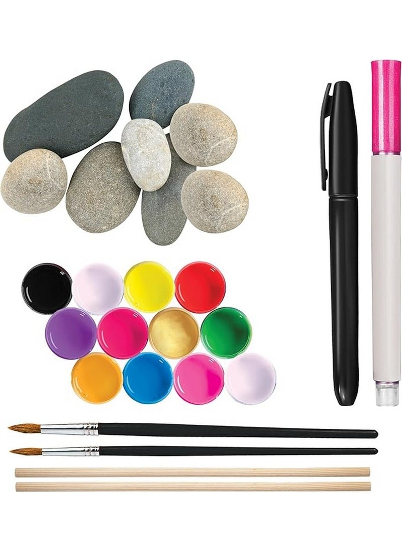 Hinkler Ultimate Rock Art Painting Kit – DIY Craft Set for Kids with Rocks, Paints, Brushes, and Creative Art Tools for Rock Painting, Custom Designs, & Décor