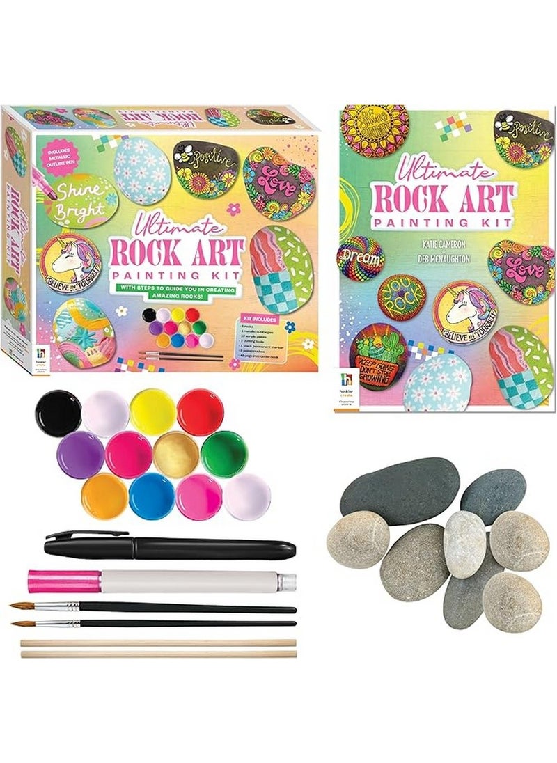 Hinkler Ultimate Rock Art Painting Kit – DIY Craft Set for Kids with Rocks, Paints, Brushes, and Creative Art Tools for Rock Painting, Custom Designs, & Décor